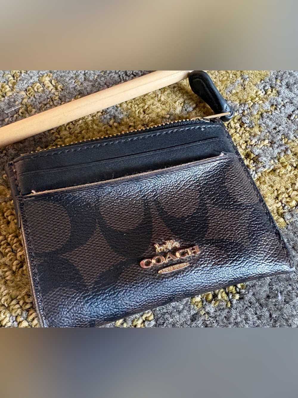 Coach leather card wallet